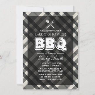 BBQ Elegant Grey Play Baby shower Kaart