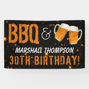 BBQ en bier, hem verjaardag Spandoek