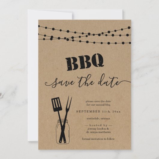 BBQ Enregistrer la carte de date (Devant)