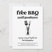 BBQ et Goodbyes gratuits Drôle Sortir Invitation (Devant)