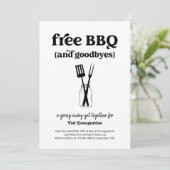 BBQ et Goodbyes gratuits Drôle Sortir Invitation (Debout devant)