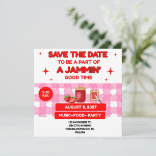 BBQ FAMILIE REÜNIE RODE PLEIN 5.25 X 5.25 JAM ON SAVE THE DATE