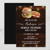BBQ Family Reunion Rustic Picnic Kaart (Voorkant / Achterkant)