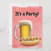 BBQ Feest uitnodigen op Gingham Kaart (Voorkant)