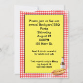 BBQ Feest uitnodigen op Gingham Kaart (Achterkant)