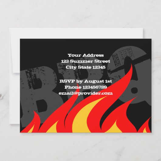 BBQ feestuitnodigingen | Aangepaste uitnodigen sja Kaart (Achterkant)