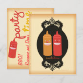 BBQ, fête des enfants, hot dogs, etc invitation (Devant / Derrière)