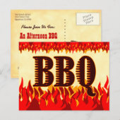 BBQ Flames Western Flames personnalisée Invitation (Devant / Derrière)