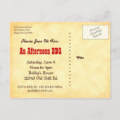 BBQ Flames Western Flames personnalisée Invitation (Dos)