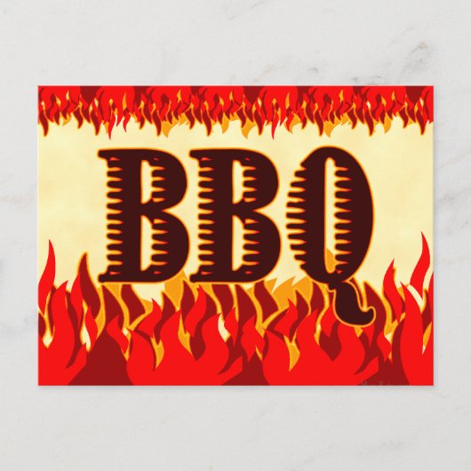 BBQ Flames Western Flames personnalisée Invitation (Devant)