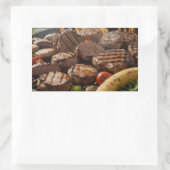 BBQ gegrilde biefstuk Rechthoekige Sticker (Tas)