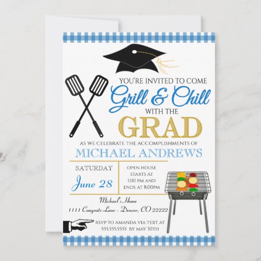 BBQ Graduation Invitation (Devant)