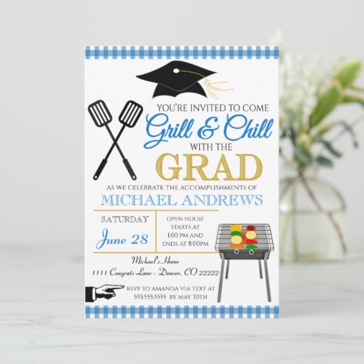 BBQ Graduation Invitation (Debout devant)