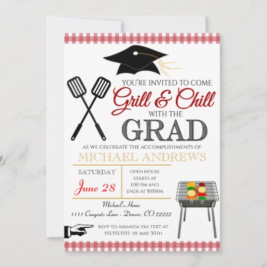 BBQ Graduation Invitation (Devant)
