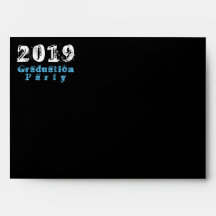 BBQ Graduation Party Blk Return Address Printed