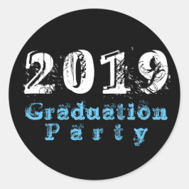 BBQ Graduation Party - Blok BG Typografie Ronde Sticker