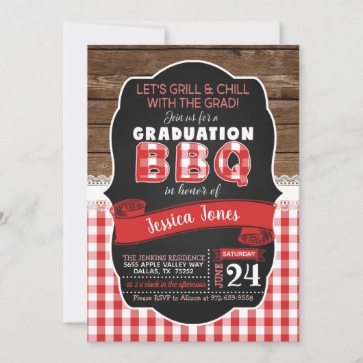 BBQ Graduation Party Invitation (Devant)