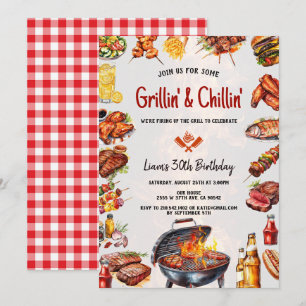 BBQ Grill & Chill Achtertuin Verjaardagsfeest Kaart