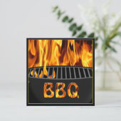 BBQ Grill Flaming Hot Invitation (Debout devant)