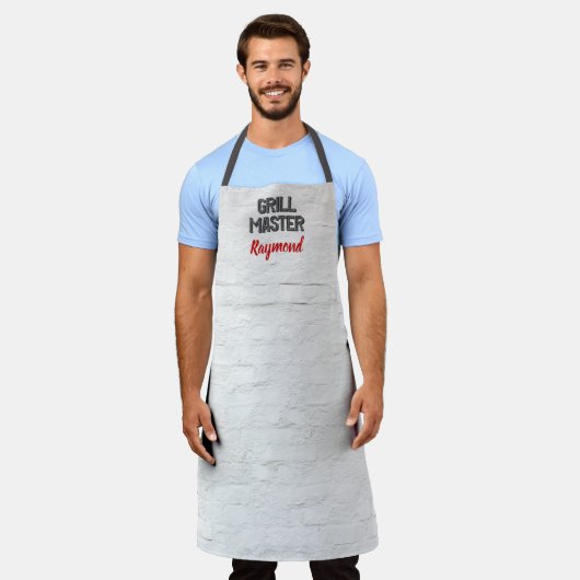 BBQ Grill Master Rustic White Brick Wall Mannen Schort (Gedragen)