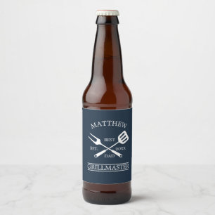 BBQ Grill Master Specialized Best Dad's Bier Etiket