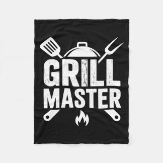 Bbq Grill Meester Achtertuin Barbecue Rook Koning  Fleece Deken