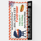 BBQ GRILL out Collecte de fonds PTO PTA Bannière d (Vertical)