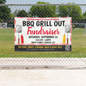 BBQ Grill Out Fundraiser Bannière avec code qr (En situation)