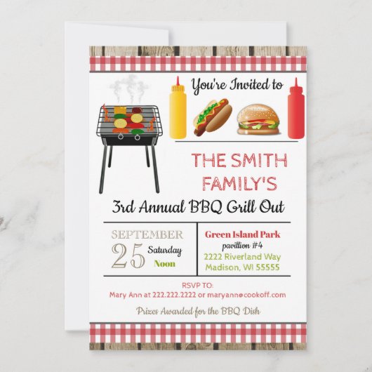 BBQ Grill Out Invitation (Devant)