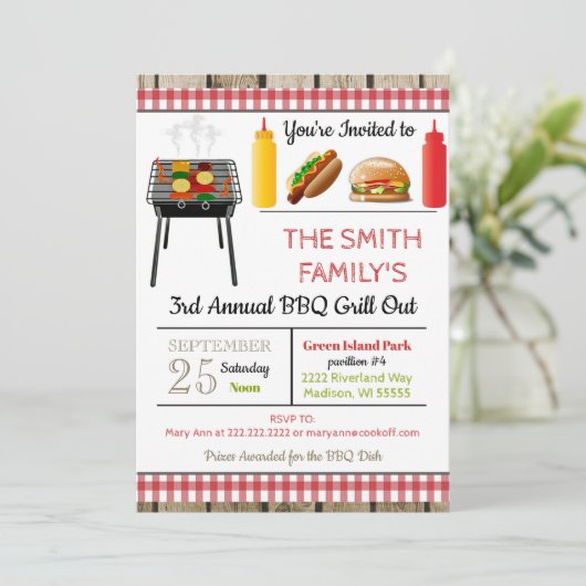 BBQ Grill Out Invitation (Debout devant)