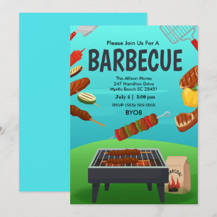 BBQ Grill Picknick Zomer Feestje Kaart