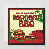 BBQ Grill Picnic Backyard-uitnodiging Kaart (Voorkant)