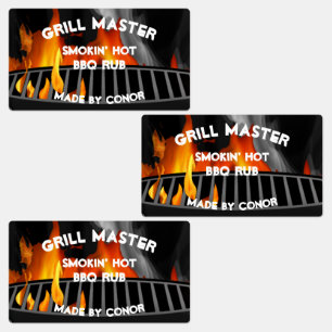 BBQ Grill Rub Smokin Hot 2.6 x 1.5" Étiquette