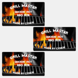 BBQ Grill Rub Smokin Hot 2,6 x 1,5-inch labels