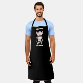 BBQ Grill Zwart Schort (Gedragen)