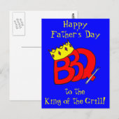 BBQ het Briefkaart van Vaderdag van de Koning (Voorkant / Achterkant)