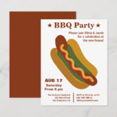 BBQ Hot Dog Housewarming Party Kaart (Voorkant / Achterkant)