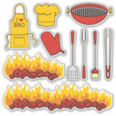 BBQ Icon Set Stickers (Voorkant)