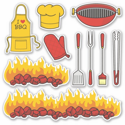 BBQ Icon Set Stickers (Voorkant)
