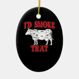 BBQ ID Rook die Koe BBQ I Grilling Grillmasters Keramisch Ornament