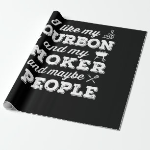 BBQ Ik hou van mijn Bourbon-moker en misschien w Cadeaupapier