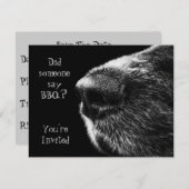 BBQ invitation chien nez noir et gris (Devant / Derrière)