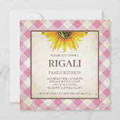 BBQ Invitation Gingham Print Kaart (Voorkant)