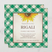 BBQ Invitation Gingham Print Kaart (Voorkant / Achterkant)
