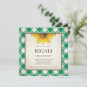 BBQ Invitation Gingham Print Kaart (Staand voorkant)