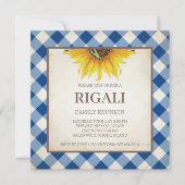 BBQ Invitation Gingham Print Kaart (Voorkant)