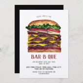 BBQ invitation hamburger géant (Devant / Derrière)
