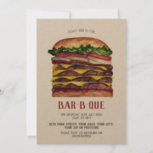 BBQ invitation hamburger géant