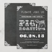 BBQ - JAARLIJKSE VARKENSGEBRANDE KRIJTBORD RUSTIEK KAART (Voorkant / Achterkant)