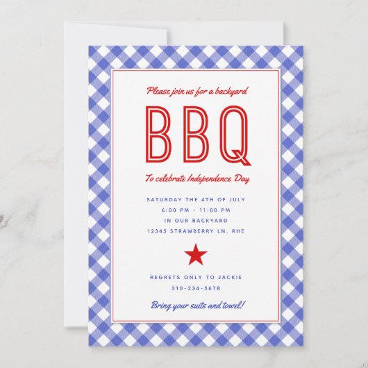 BBQ jardin | Invitation 4 juillet (Devant)